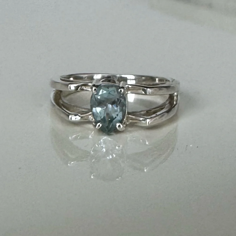 NWOT Sundance Winter Walk Ring, Sky Blue Topaz, Sterling Silver
